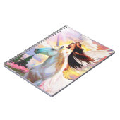 エンジェルユニコーンウィングス水彩ノートブカラフルック ノートブック (左側)