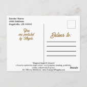 エンジェルユニコーンステイマジカルウォーター色引用文アート ポストカード (裏面)