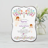 エンジェルラブバプテスマ招待状とフォーク花 招待状 (スタンド正面)