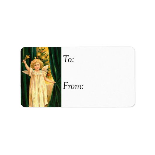 エンジェルリングや輪インクリスマスヴィンテージギフトラベル ラベル (正面)