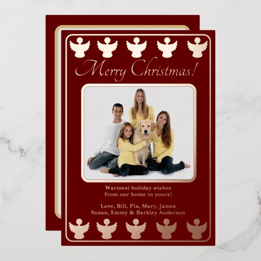 エンジェルレッドのクリスマスカード 箔シーズンカード (正面/裏面)