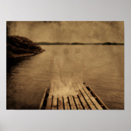 エンジェルヴィンテージアンティークブラウンセピアテクスチャ ポスター