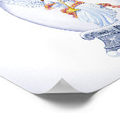 エンジェル付きスノーグローブイラストレーション ポスター (角)