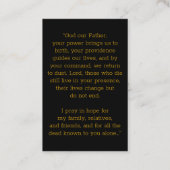 エンジェル付き記念写真葬式祈りの言葉カード 名刺 (裏面)