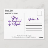 エンジェル保護カラフルビューティフルウォーターカラーアート ポストカード (裏面)