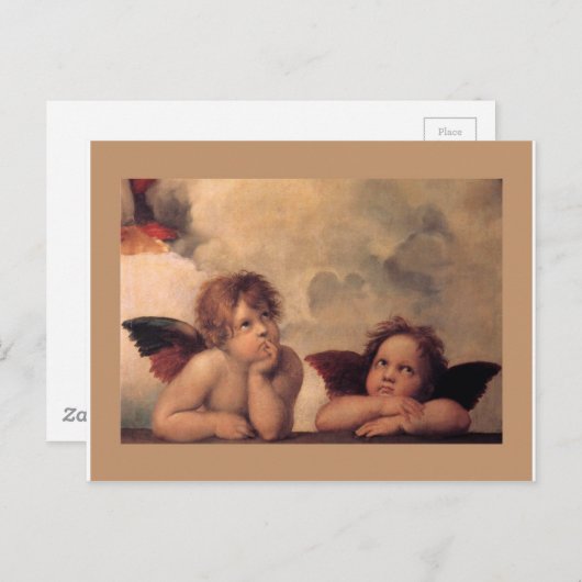 エンジェル信仰ラファエ絵を描ルヴィンテージオールド賛美ズ ポストカード (正面/裏面)
