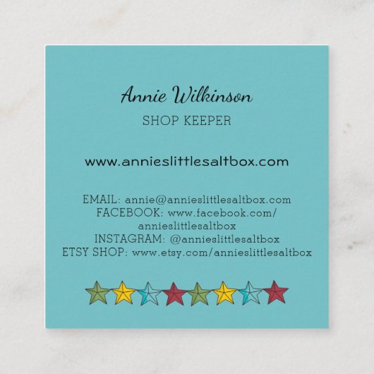 エンジェル初期のカントリー・ビジネス・カード スクエア名刺 (裏面)