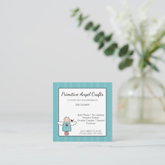 エンジェル初期のカントリー・ビジネス・カード スクエア名刺 (スタンド正面)