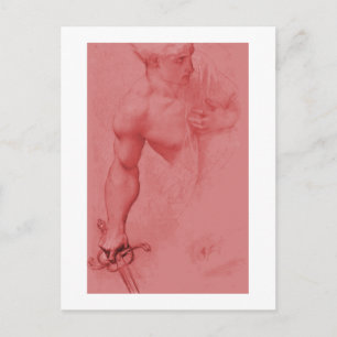 エンジェル勉強バイカバネルファインアートスケッチ ポストカード