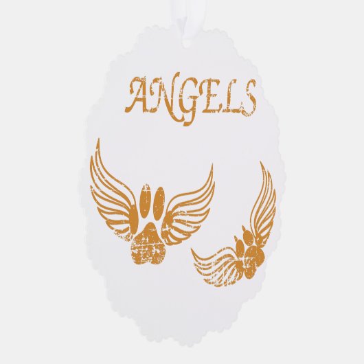 エンジェル動揺してペットの足 オーナメントカード (右)