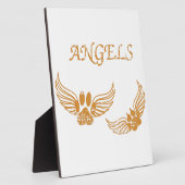 エンジェル動揺してペットの足 フォトプラーク (側面)