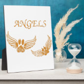 エンジェル動揺してペットの足 フォトプラーク (側面)