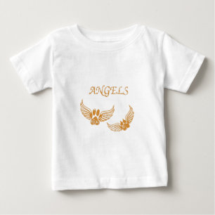 エンジェル動揺してペットの足 ベビーTシャツ