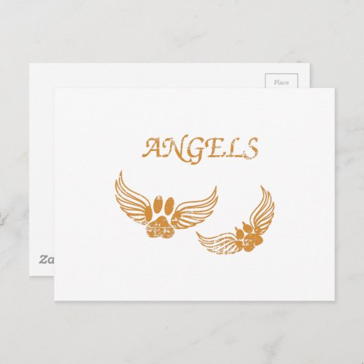 エンジェル動揺してペットの足 ポストカード (正面/裏面)