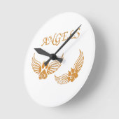 エンジェル動揺してペットの足 ラウンド壁時計 (傾斜)