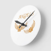 エンジェル動揺してペットの足 ラウンド壁時計 (傾斜)