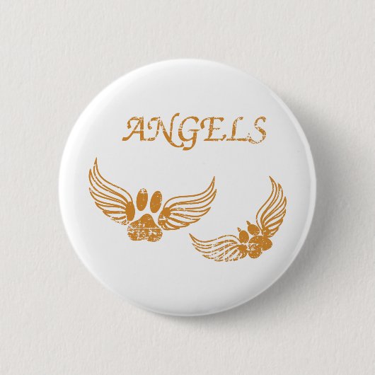 エンジェル動揺してペットの足 缶バッジ (正面)