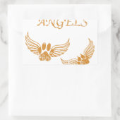 エンジェル動揺してペットの足 長方形シール (バッグ)
