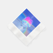 エンジェル包まれたウイングのまわりにアハート 縁ありカクテルナプキン (角)