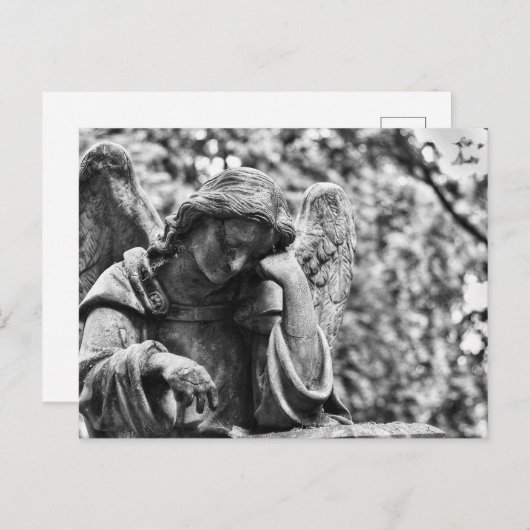 エンジェル墓地の白黒の写真 ポストカード (正面/裏面)
