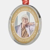 エンジェル天国おばあちゃんの記念写真 メタルオーナメント (左)