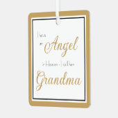 エンジェル天国おばあちゃんの記念写真 メタルオーナメント (正面左)