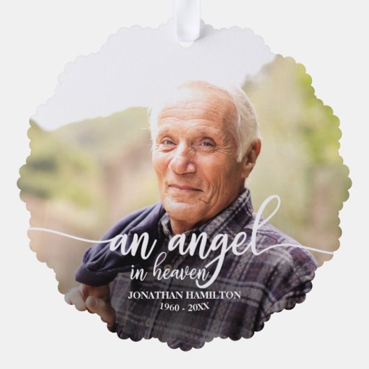 エンジェル天国パーソナライズされた記念碑 オーナメントカード (裏面)