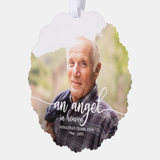エンジェル天国パーソナライズされた記念碑 オーナメントカード (左)