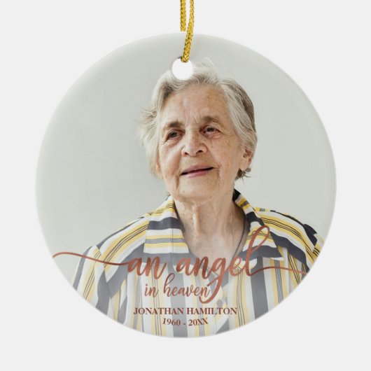 エンジェル天国パーソナライズされた記念碑 セラミックオーナメント (正面)