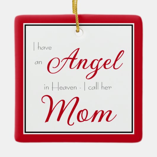 エンジェル天国ママ記念写真 セラミックオーナメント (正面)