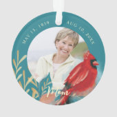 エンジェル天国レッド(鳥)ショウジョウコウカンチョウママ記念写真 オーナメント (裏面)