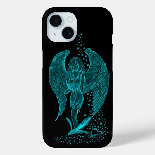エンジェル失ったインラブ，ブラックとグリーンデザイン Case-Mate iPhoneケース (裏面)