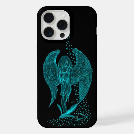 エンジェル失ったインラブ，ブラックとグリーンデザイン iPhoneケース (裏面)