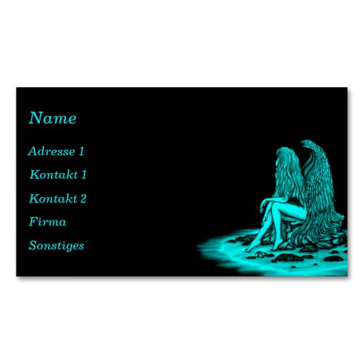 エンジェル失った、ビジネス考えカード マグネット名刺 (正面)