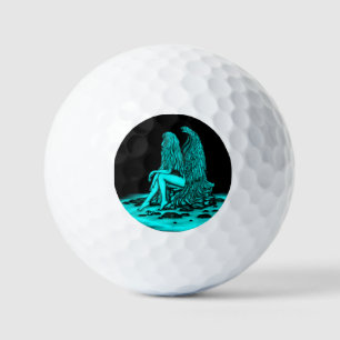 エンジェル失った、考えブラックとグリーンのデザイン ゴルフボール