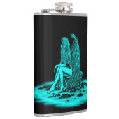 エンジェル失った、考えブラックとグリーンのデザイン フラスク (右)