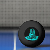 エンジェル失った、考えブラックとグリーンのデザイン 卓球ボール (ネット)