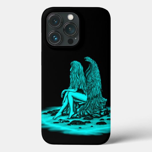 エンジェル失った、考えブラックとグリーンのデザイン Case-Mate iPhoneケース (裏面)