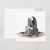 エンジェル失った、考えin、白黒デザイン (正面/裏面)