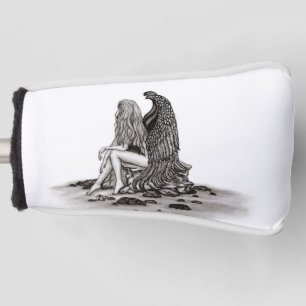 エンジェル失った、考えin、白黒デザイン ゴルフヘッドカバー