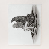 エンジェル失った、考えin、白黒デザイン ジグソーパズル (縦)