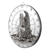 エンジェル失った、考えin、白黒デザイン ダーツボード (正面右)