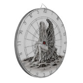 エンジェル失った、考えin、白黒デザイン ダーツボード (正面左)