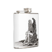 エンジェル失った、考えin、白黒デザイン フラスク (右)