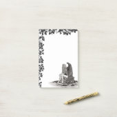 エンジェル失った、考えin、白黒デザイン ポストイット (デスク上)