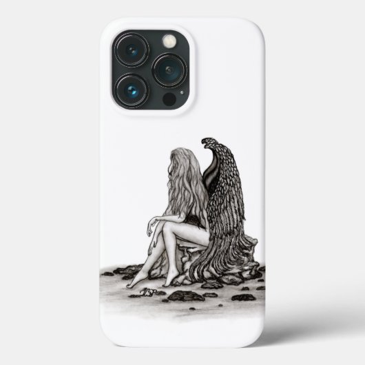 エンジェル失った、考えin、白黒デザイン Case-Mate iPhoneケース (裏面)