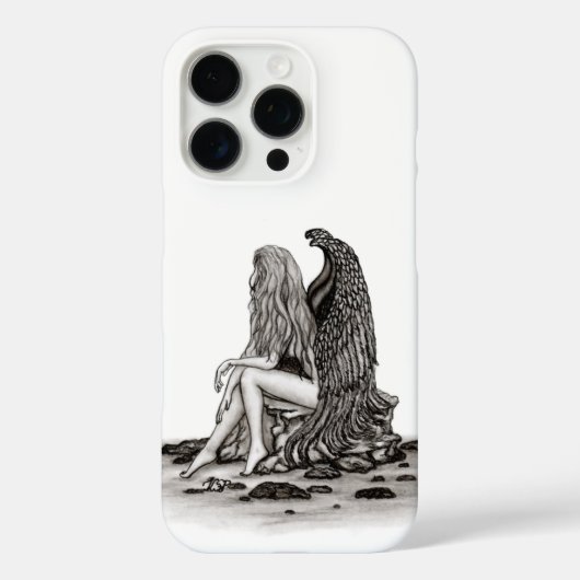 エンジェル失った、考えin、白黒デザイン Case-Mate iPhoneケース (裏面)
