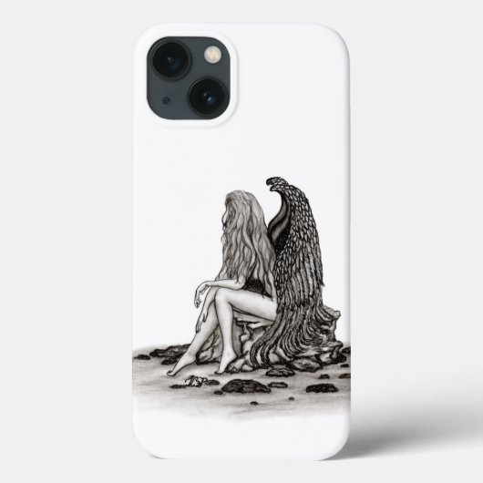 エンジェル失った、考えin、白黒デザイン Case-Mate iPhoneケース (裏面)
