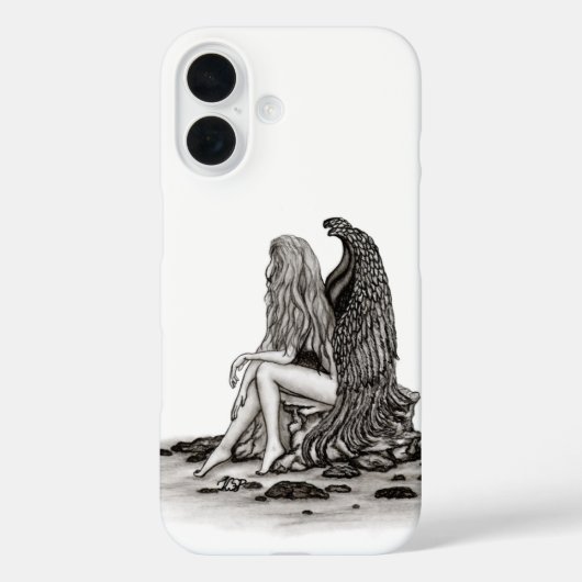 エンジェル失った、考えin、白黒デザイン Case-Mate iPhoneケース (裏面)