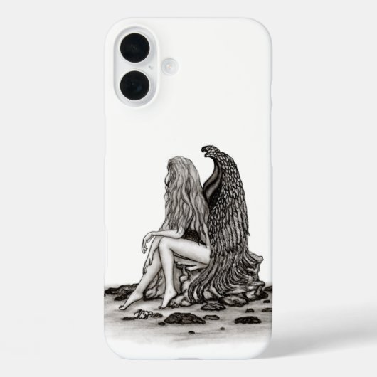 エンジェル失った、考えin、白黒デザイン Case-Mate iPhoneケース (裏面)